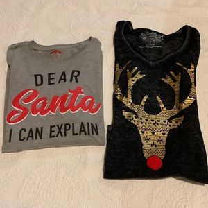 2 Christmas shirts. Both are Large